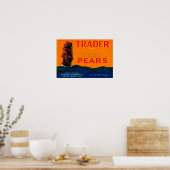 Trader Pear Crate LabelMedford, OR Poster (Küche)