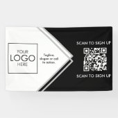 Tradeshow Display Signage QR Code Upload Your Logo Banner (Horizontal)