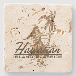 Tradewinds Hawaiian Hula Mädchen Tiki Bar Unterset Steinuntersetzer