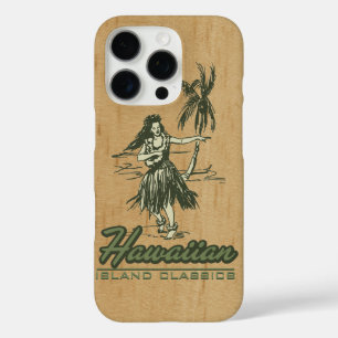 Tradewinds Hawaiian Island Hula Girl Imitats Wood iPhone 16 Pro Hülle