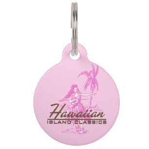 Tradewinds Hawaiian Island Hula Mädchen Haustiermarke