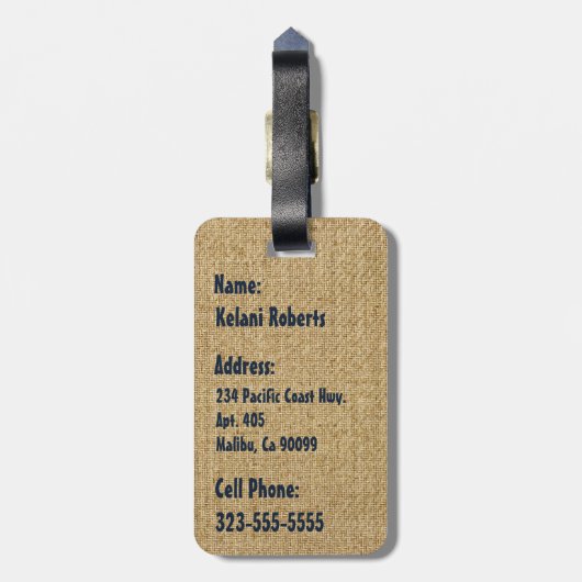 Tradewinds hawaiische Insel Hula Mädchen hell Gepäckanhänger (Rückseite vertikal)