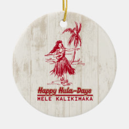 Tradewinds Holiday Hawaiian Hula Girl Keramik Ornament