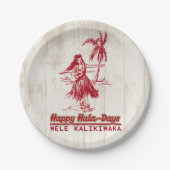 Tradewinds Holiday Hawaiian Hula Girl Pappteller (Vorderseite)