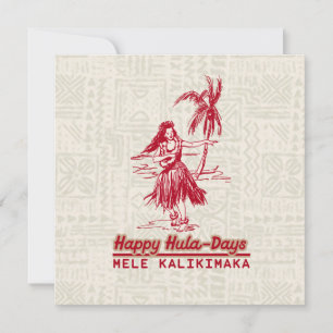 Tradewinds Holiday Hawaiian Hula Mädchen Feiertagskarte