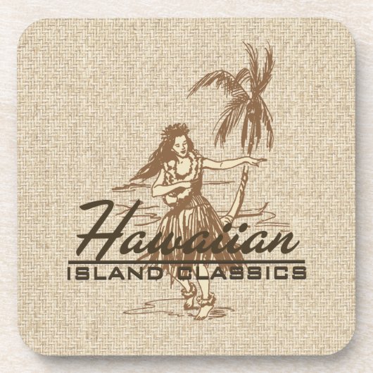Tradewinds Hula Girl Hawaiian Cork-gestützte Unter Untersetzer (Vorderseite)