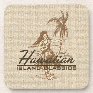 Tradewinds Hula Girl Hawaiian Korkuntersetzer Untersetzer