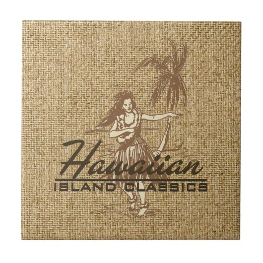 Tradewinds Hula Girl Hawaiian Tile Trivet Fliese (Vorderseite)