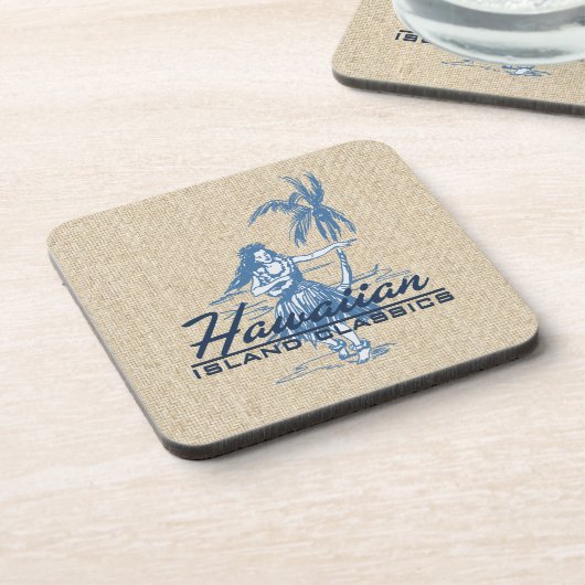 Tradewinds Hula Mädchen-hawaiische Getränkeuntersetzer (Linke Seite)