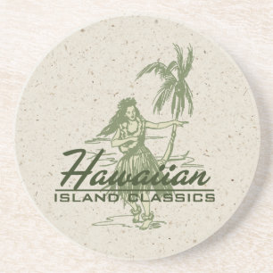 Tradewinds Hula Mädchen hawaiische Tiki Sandstein Untersetzer