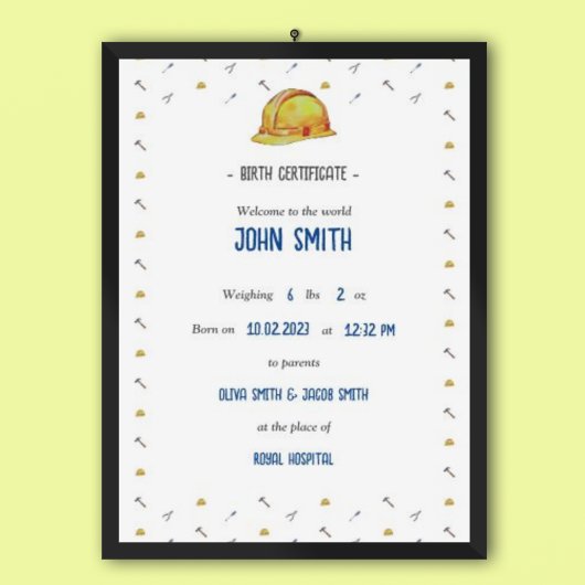 Tradie Baby-Gedenkbrief-Poster Poster