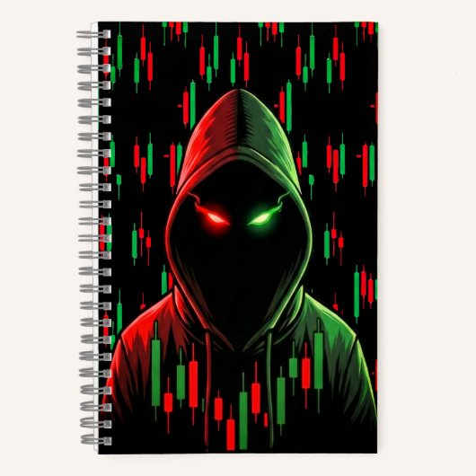 Trading Chart Pattern Streetwear rote grüne Kerze Notizblock (Vorderseite)