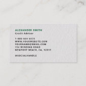 Trading Graph Green Black Sleek Moderne Beruflich Visitenkarte (Rückseite)