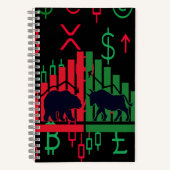 Trading Journal Notebook - Japanischer Candlestick Notizblock (Vorderseite)