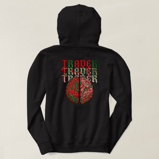 Trading Psychology Brain Anatomy Chart Pattern Hoodie (Design Rückseite)