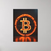 Trading Room Modernes Office Orange Bitcoin LOGO Leinwanddruck (Vorderseite)
