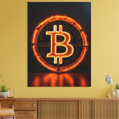Trading Room Modernes Office Orange Bitcoin LOGO Leinwanddruck (Insitu (Wohnzimmer))