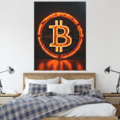 Trading Room Modernes Office Orange Bitcoin LOGO Leinwanddruck (Insitu (Schlafzimmer))