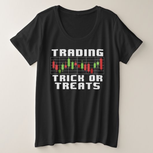 Trading Trick or Leckereien Funny Finance Departme Große Größe T-Shirt (Design vorne)