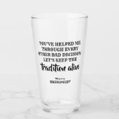 Tradition Alive - Vorschlag von Funny Bridesmaid Glas (Vorderseite)