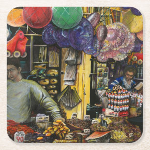 Tradition des alten Handels, Jerusalem Rechteckiger Pappuntersetzer