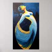 Tradition in Motion: Eine moderne indische Silhoue Poster (Vorne)