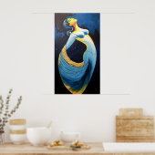 Tradition in Motion: Eine moderne indische Silhoue Poster (Küche)