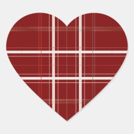 Tradition Karierte gemütliche Holzhütte dunkelrote Herz-Aufkleber