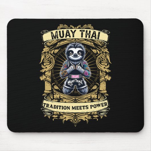Tradition Meets Power - Kickboxing And Muay Thai C Mousepad (Vorne)