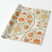 Tradition mughal motif, fantasy flowers in retro, geschenkpapier (Ungerollt)