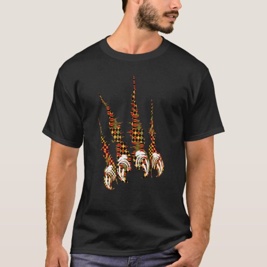 Traditional African patchwork Dashiki claws ripped T-Shirt (Vorderseite)