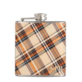 Traditional Autumn Plaid Vinyl Wrapped Hip Flask Flachmann (Vorderseite)