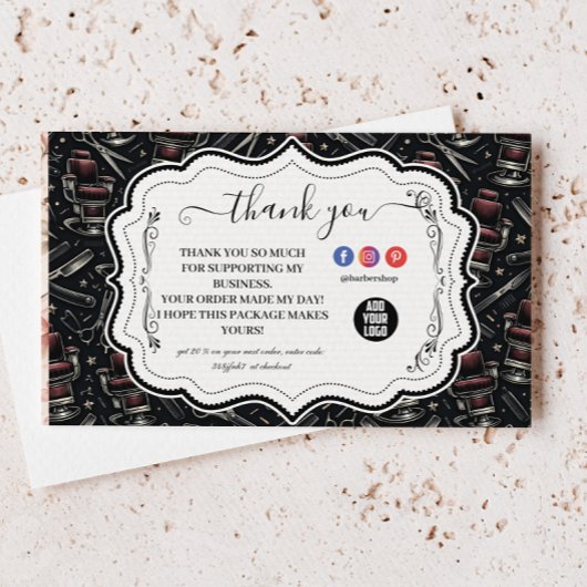 Traditional Barber Tools Classic Grooming Dankeskarte