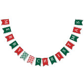Traditional Basic Green Red Merry Christmas Wimpelkette (Alle)