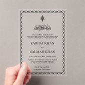 Traditional Black Border Islamic Wedding Acryleinladungen (Insitu (Handheld))
