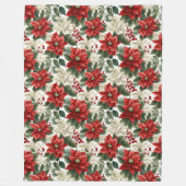 Traditional Blanket Red Poinsettia Winter Charm Fleecedecke (Vorderseite)