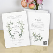 Traditional Botanical Greenery Wedding QRCode RSVP Einladung
