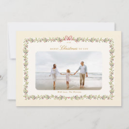 traditional bow christmas botanical 1 photo flat  feiertagskarte