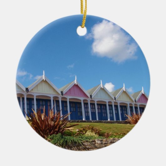 Traditional British Beachhuts Keramik Ornament (Vorne)
