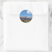 Traditional British Beachhuts Runder Aufkleber (Tasche)