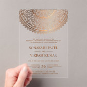Traditional Bronze Mandala Indian Wedding Acryleinladungen (Insitu (Handheld))