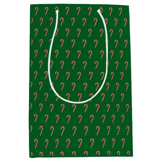 Traditional candy cane & green mittlere geschenktüte (Vorderseite)