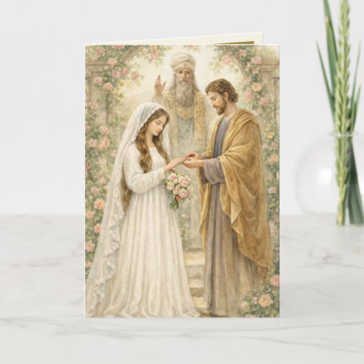 Traditional Catholic Betrothal Mary Joseph Karte (Vorderseite)