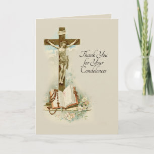 Traditional Catholic Sympathy Condolence Thank You Dankeskarte