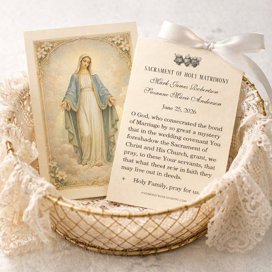 Traditional Catholic Wedding Favor Holy Card Visitenkarte