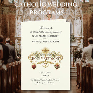 Traditional Catholic Wedding Latin Mass Program Karte