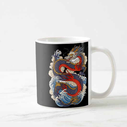 Traditional Chinese Dragon East Asia Dragon Ukiyoe Kaffeetasse (Rechts)