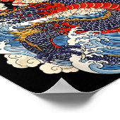 Traditional Chinese Dragon East Asia Dragon Ukiyoe Poster (Ecke)