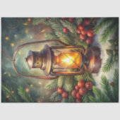 Traditional Christmas lantern holly tissue paper Seidenpapier (Vorderseite)