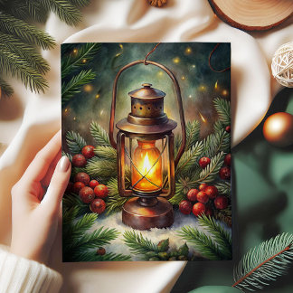 Traditional Christmas lantern holly tissue paper Seidenpapier